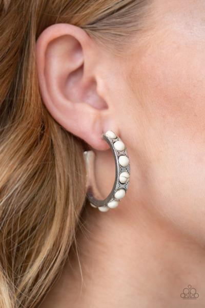 Western Watering Hole - White Hop Earring