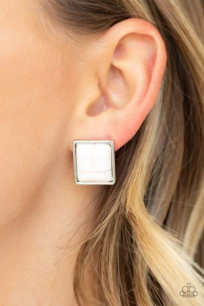 Eco Elegance - White Post Earring 
