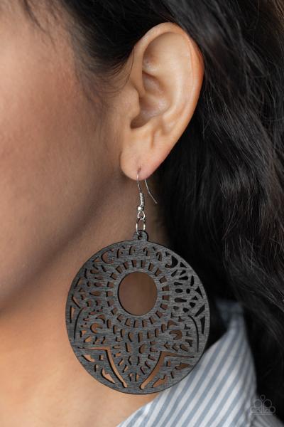Mandala Mambo - Black Earring