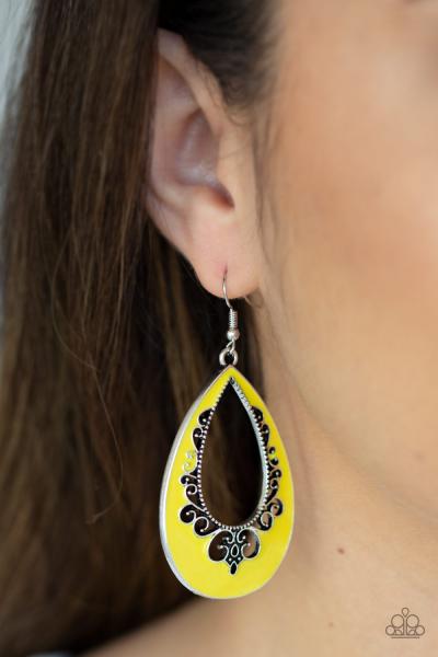 Compliments To The CHIC - Yellow Earring
