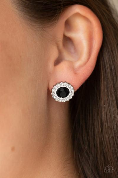 Floral Glow - Black Post Earring 