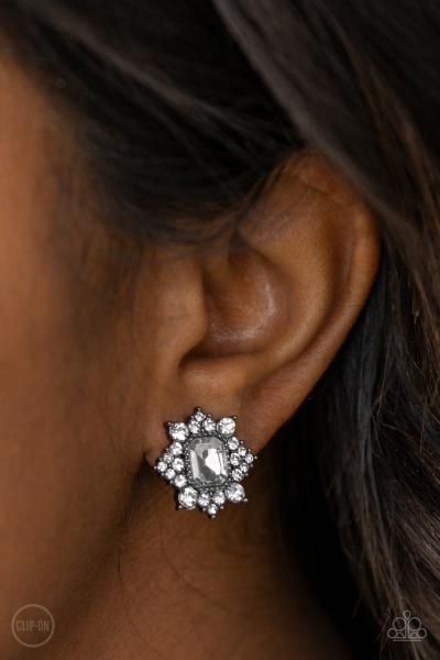 Interstellar Sparkle - Black Clip-On Earring