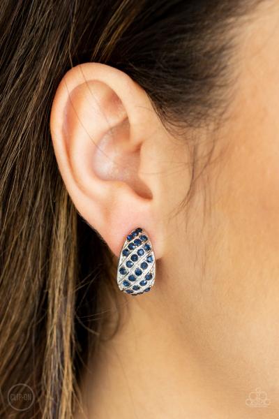 Sparkling Shells - Blue Clip-On Earring