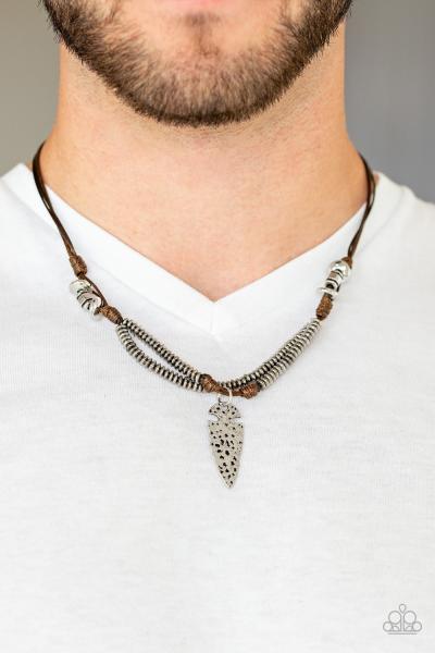 Off With His ARROWHEAD - Brown Urban Necklace 