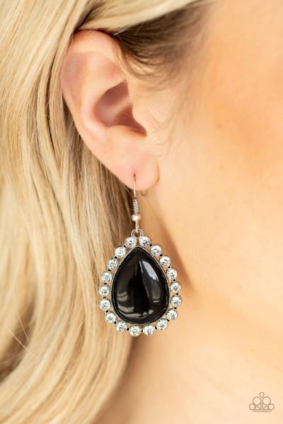 Teardrop Trendsetter - Black Earring