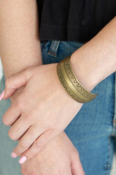 Desert Peaks - Brass Cuff Bracelet 