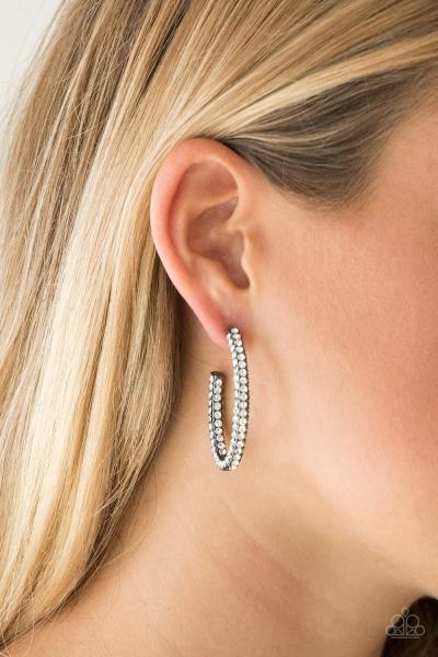 Big Winner - Black Hoop Earring