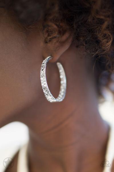 GLITZY By Association White Hoop Earring 