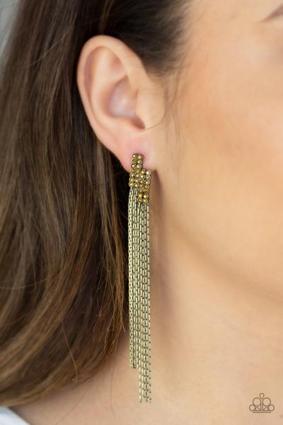 Radio Waves - Brass Earring