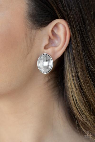 Movie Star Sparkle - White Post Earring 