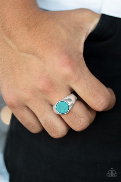 Carbon Print - Blue Mens Ring