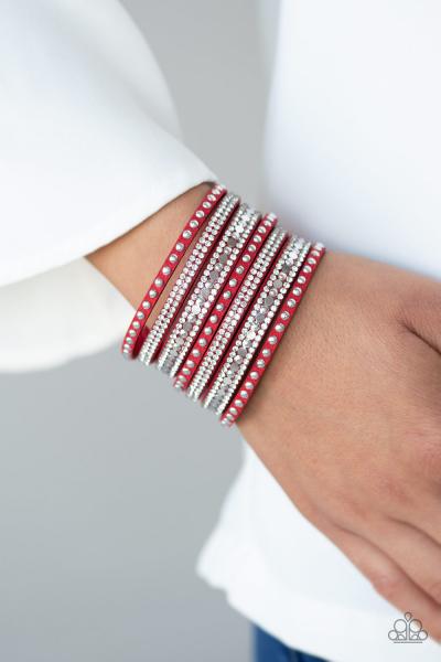 All Hustle and Hairspray - Red Urban Bracelet 