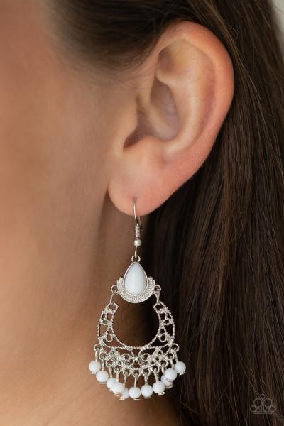 Colorful Colada - White Earring