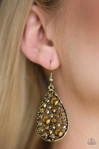 GLOW With The Flow - Brass Earring