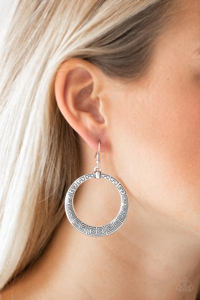 Mayan Mantra - Silver Earring 