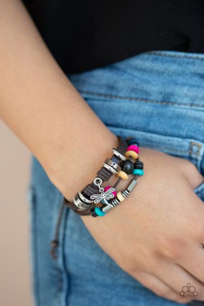 Fly High, Dragonfly - Brown Urban Bracelet 