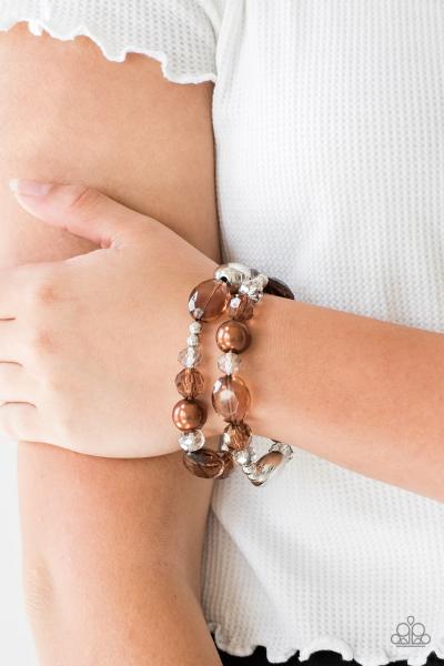 Downtown Dazzle - Brown Bracelet 
