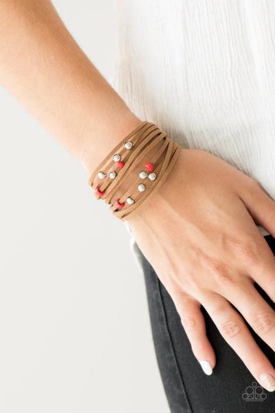 Colorfully Coachella - Red Urban Bracelet 