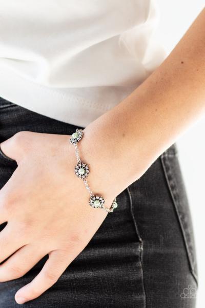 Garden Flower Grandeur - Green Bracelet