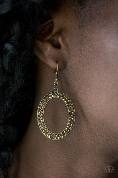 Go Down In Glitter - Brass Earring
