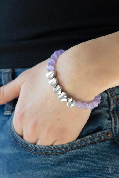 Heart-Melting Glow - Purple Bracelet