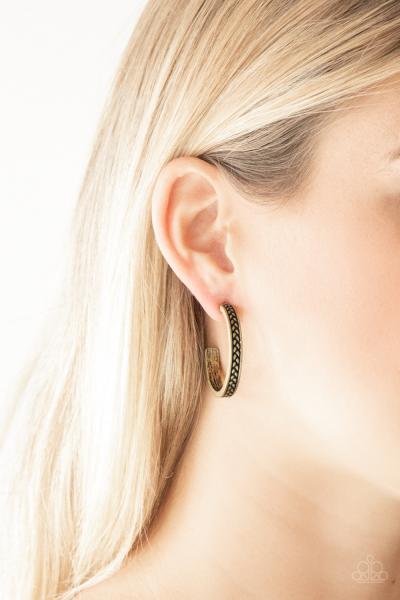 Rugged Retro - Brass Hoop Earring