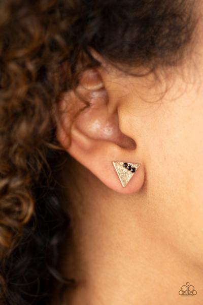 Pyramid Paradise - Black Post Earring