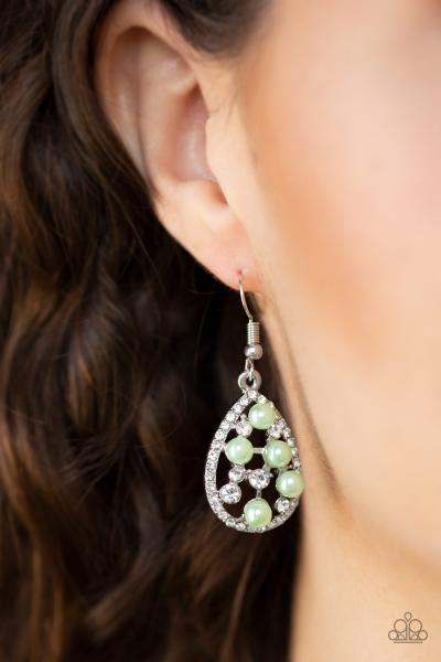 Fabulously Wealthy - Green Earring 