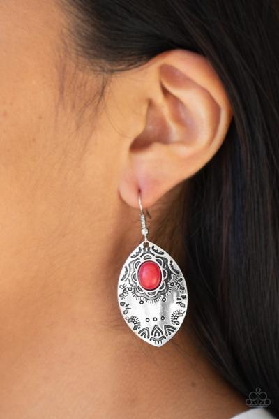 Mountain Montage - Red Earring