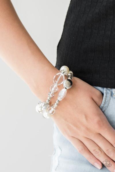 Downtown Dazzle - White Bracelet 