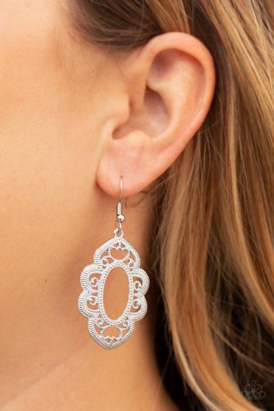 Mantras and Mandalas - White Earring 