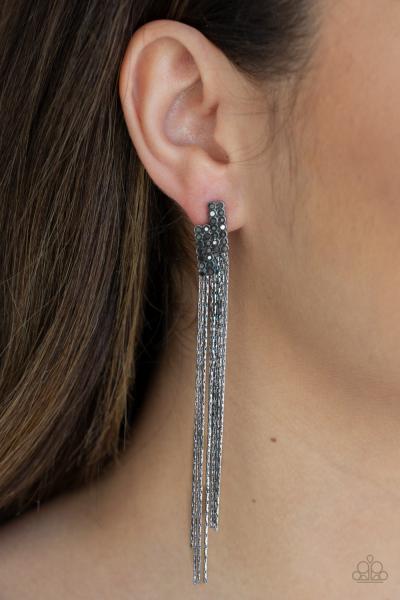 Radio Waves - Black Post Earring