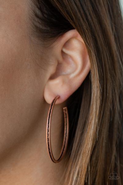 Texture Tempo - Copper Hoop Earring