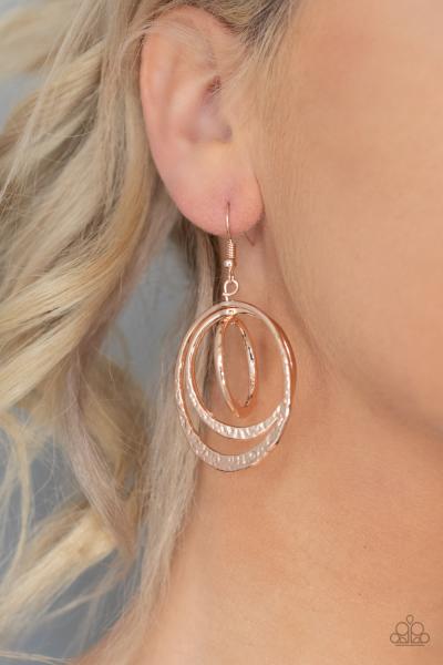 Metallic Ruffle - Rose Gold Earring