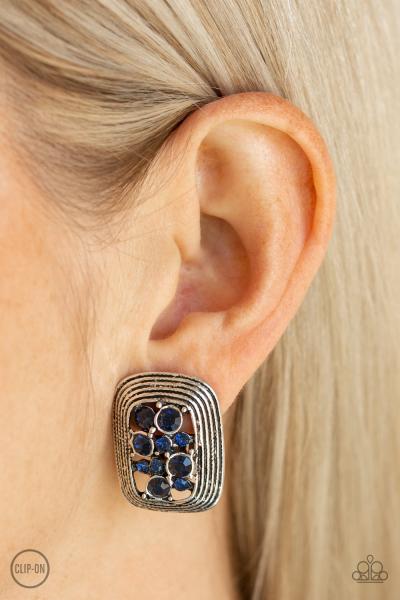 Darling Dazzle - Blue Clip-On Earring