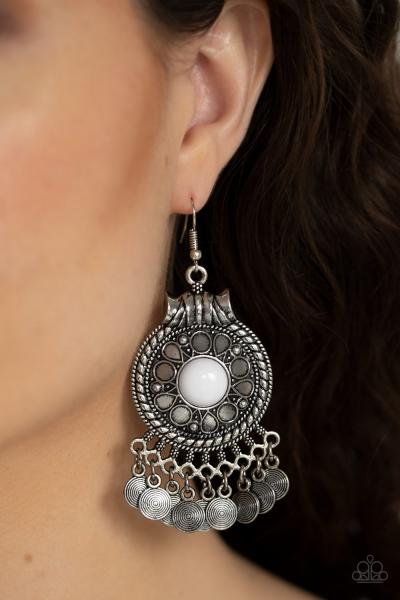 Rural Rhythm - White Earring 