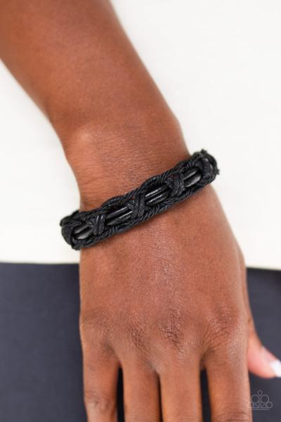 Dont WEAVE Me Hanging - Black Urban Bracelet