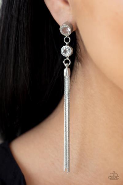 Tassel Twinkle - White Post Earring