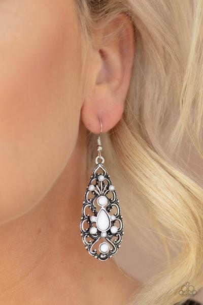 Fantastically Fanciful - White Earring