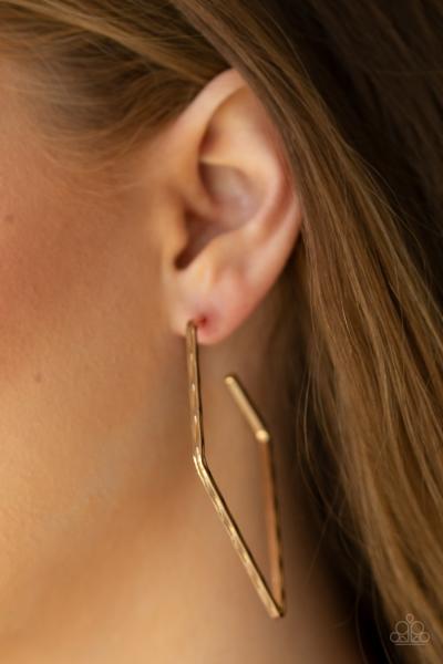 Geo Grunge - Gold Hoop Earring