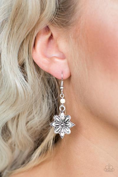 Cactus Blossom - White Earring 