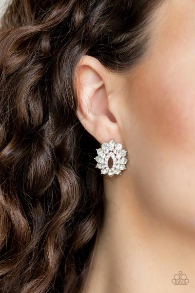 Brighten The Moment - White Post Earring