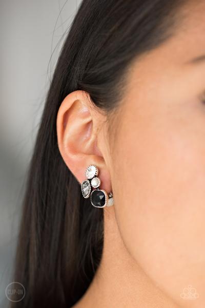 Super Superstar - Black Clip-On Earring