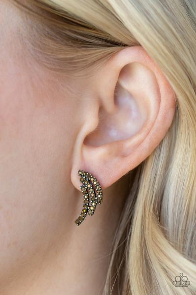 Wing Bling - Brass Post Earring