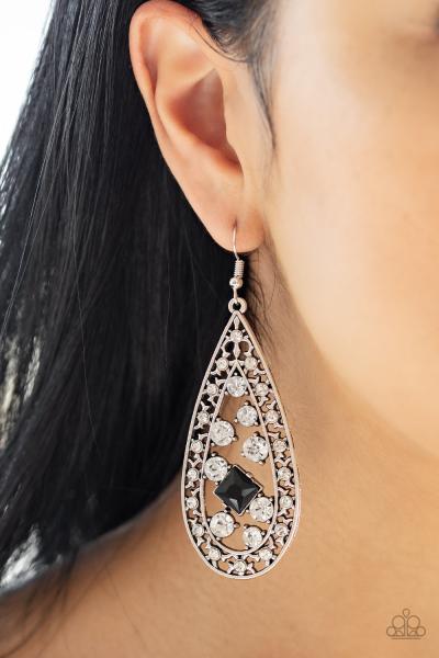 Drop-Dead Dazzle - Black Earring