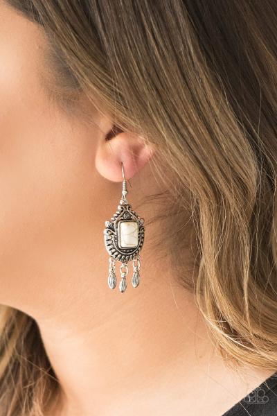 Open Pastures - White Earring 