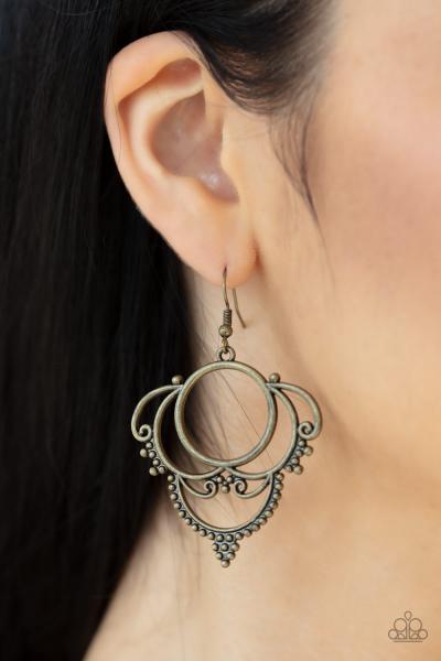 Metallic Macrame - Brass Earring