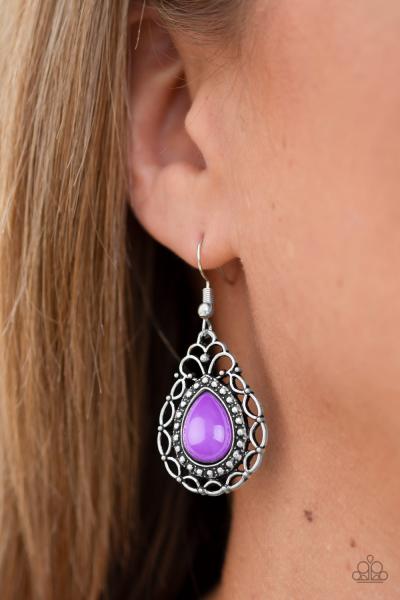 Flirty Finesse - Purple Earring