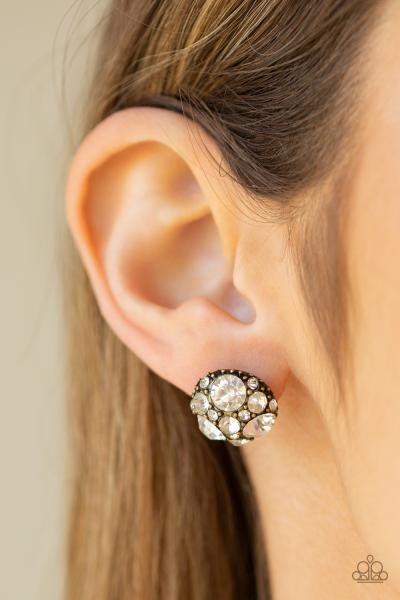 Diamond Daze - Brass Post Earring