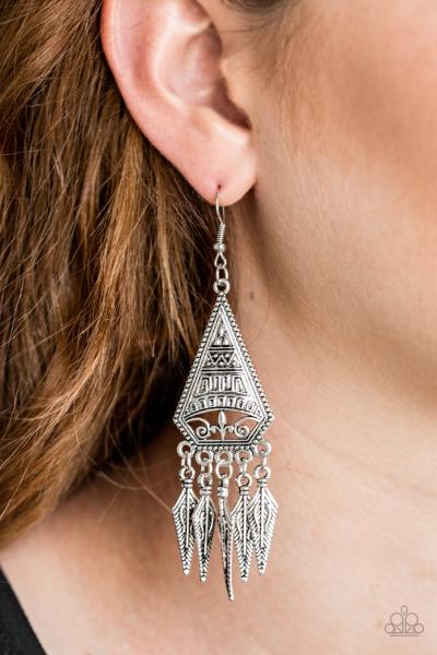 Me Oh MAYAN - Silver Earring 